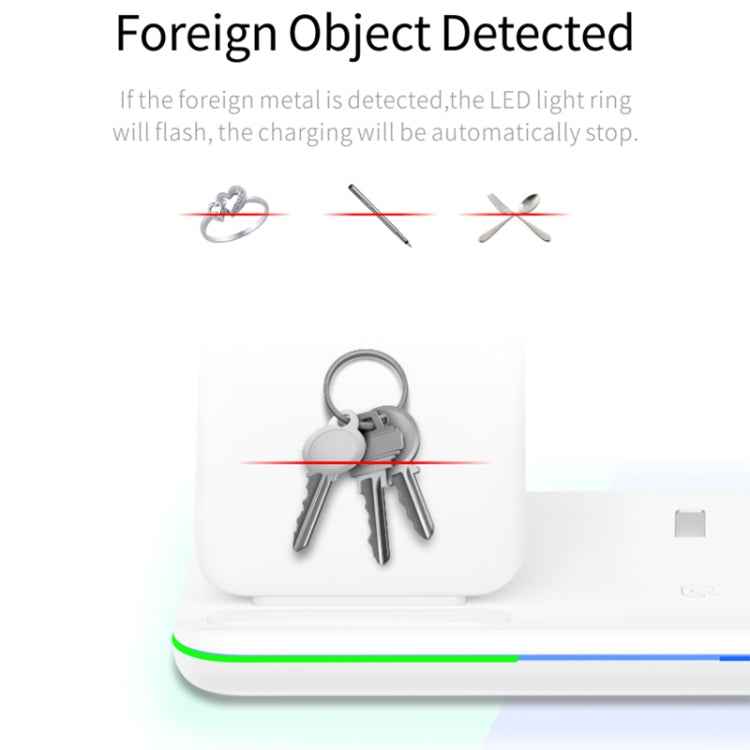 Z5 QI Vertical Magnetic Wireless Charger for Mobile Phones & Apple Watches & AirPods / Xiaomi Redmi AirDots, with Touch Ring Light