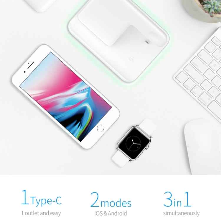 Z5 QI Vertical Magnetic Wireless Charger for Mobile Phones & Apple Watches & AirPods / Xiaomi Redmi AirDots, with Touch Ring Light