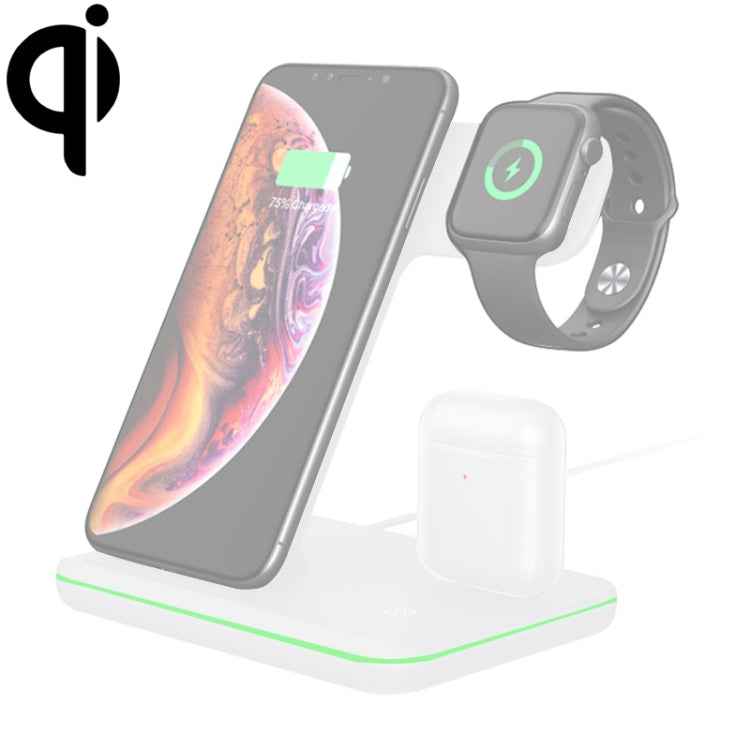 Z5 QI Vertical Magnetic Wireless Charger for Mobile Phones & Apple Watches & AirPods / Xiaomi Redmi AirDots, with Touch Ring Light