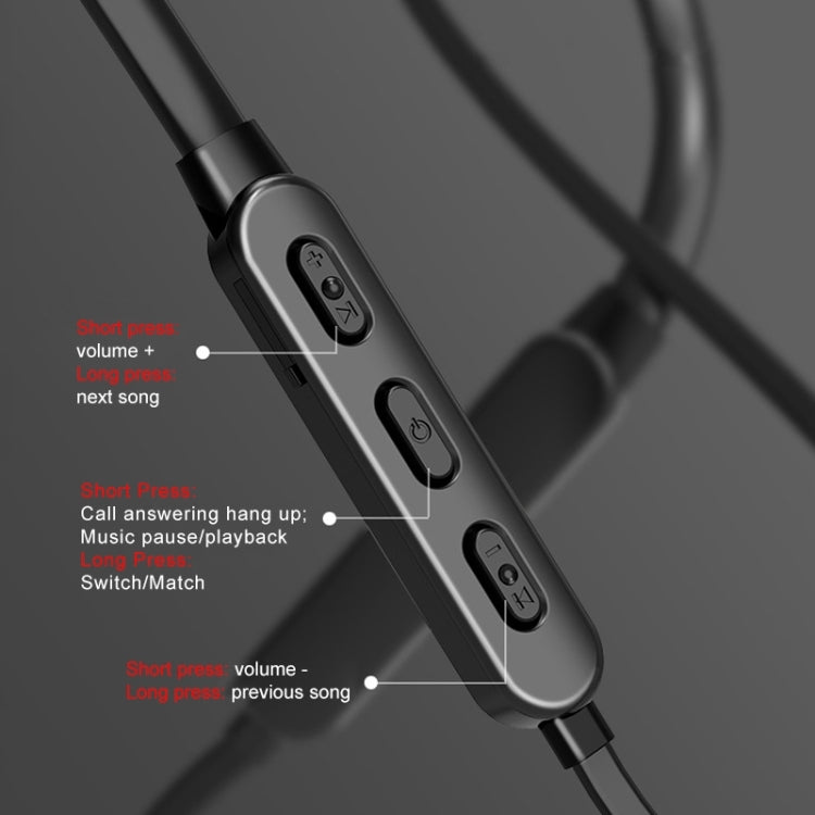 Bluetooth 5.1 Round Wire Neck-mounted Bluetooth Sports Earphone with Magnetic Function