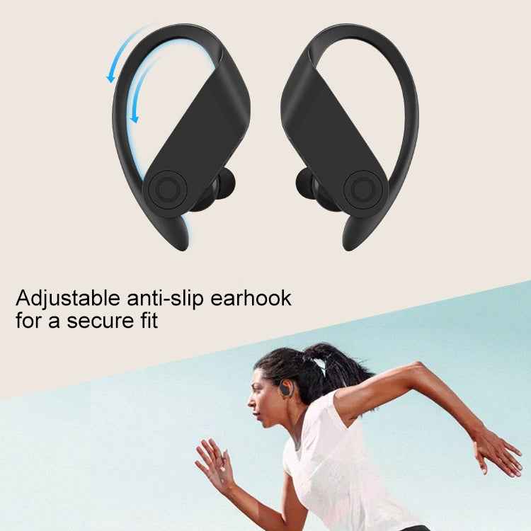 b10 TWS Bluetooth 5.0 Hanging Ear Wireless Bluetooth Sports Earphone with Magnetic Charging Box, Support Call & Siri & Charging Box Wireless Charging