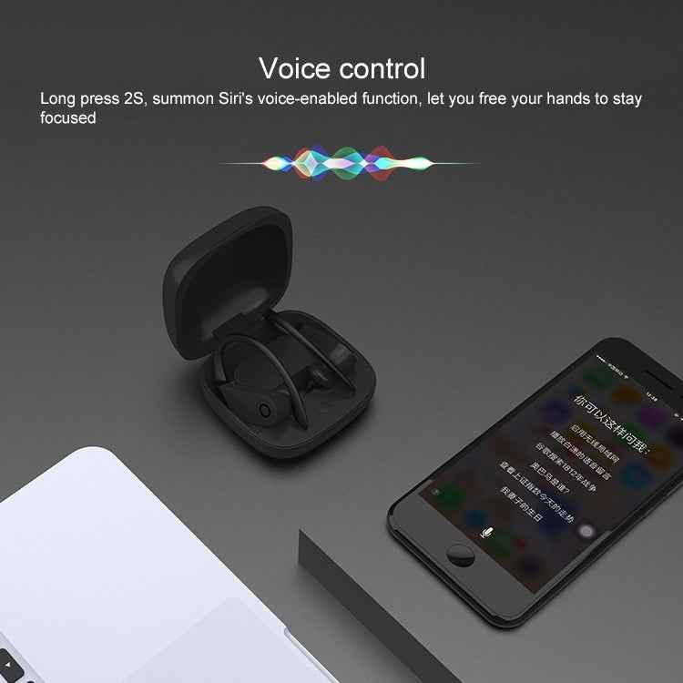 b10 TWS Bluetooth 5.0 Hanging Ear Wireless Bluetooth Sports Earphone with Magnetic Charging Box, Support Call & Siri & Charging Box Wireless Charging