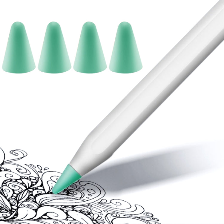4 PCS Non-slip Mute Wear-resistant Nib Cover for Apple Pencil 1 / 2, Transparent, Dark Blue, Mint Green, White