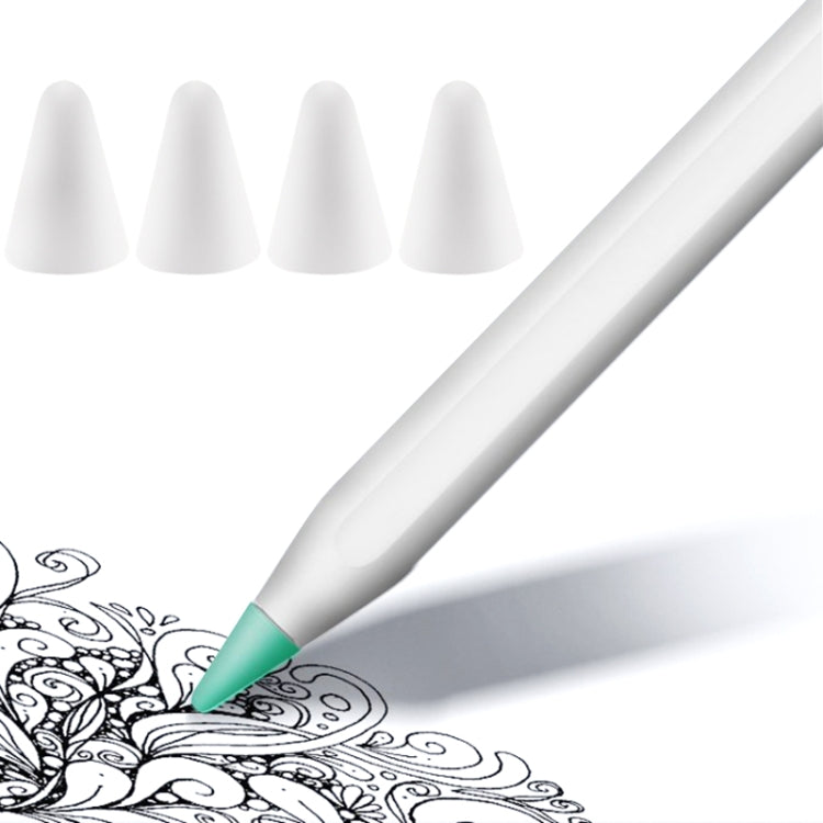 4 PCS Non-slip Mute Wear-resistant Nib Cover for Apple Pencil 1 / 2, Transparent, Dark Blue, Mint Green, White