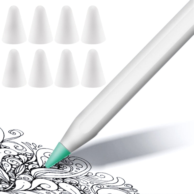 8 PCS Non-slip Mute Wear-resistant Nib Cover for Apple Pencil 1 / 2, Transparent, White, Dark Blue, Mint Green