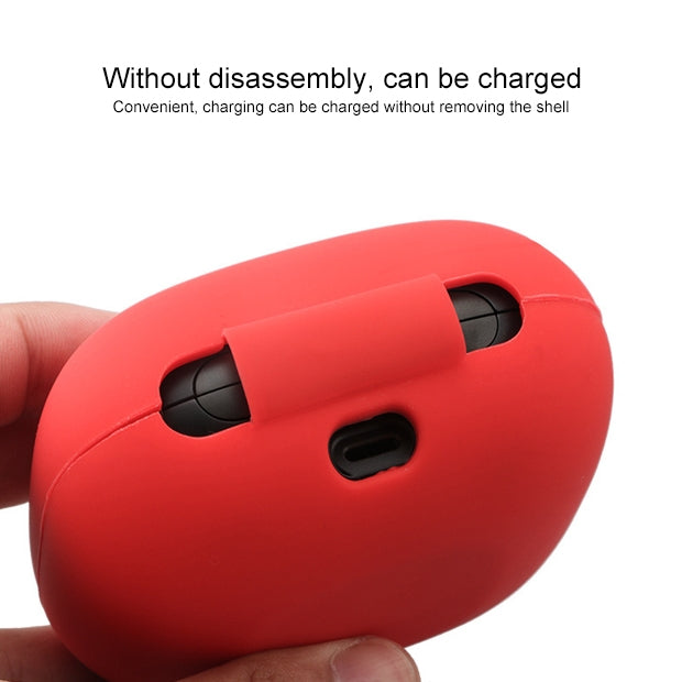 Solid Color Silicone Wireless Bluetooth Earphone Protective Case for Beats Powerbeats Pro, Gray Blue, Grass Green, Grey, Light Purple, Mint Green, Purple, Red, Wine Red, Black, Yellow, Dark Blue