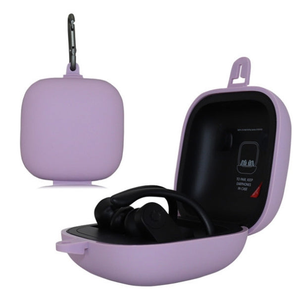 Solid Color Silicone Wireless Bluetooth Earphone Protective Case for Beats Powerbeats Pro, Purple, Red, Wine Red, Black, Dark Blue, Gray Blue, Grass Green, Grey, Light Purple, Mint Green