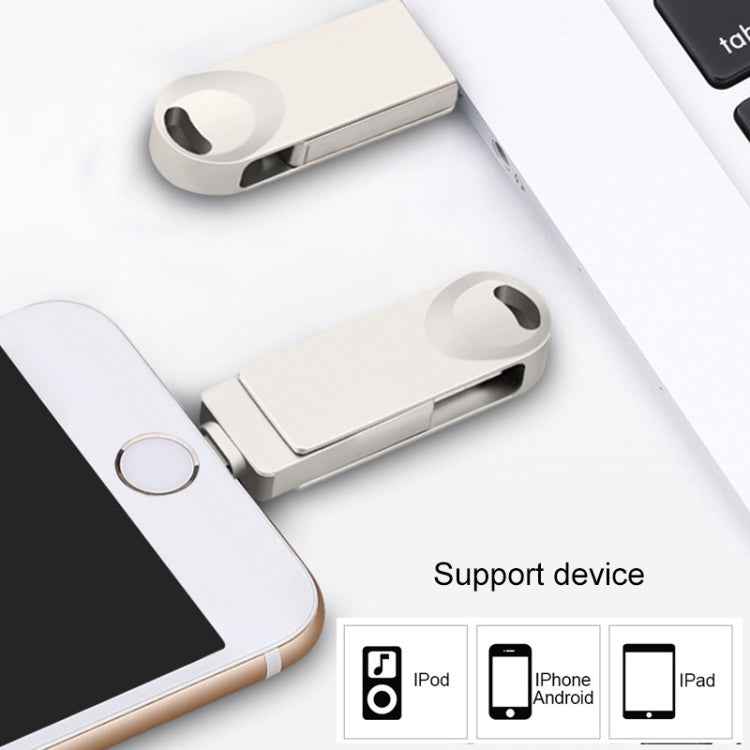 S29 3 in 1 128GB Micro USB + USB + 8 Pin Interface Metal Twister Flash Disk