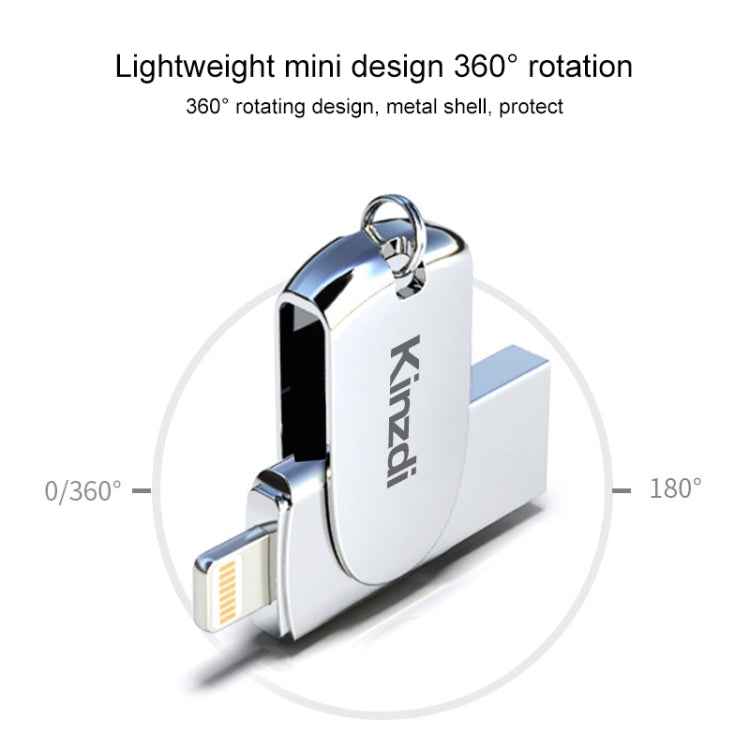Kinzdi 32GB USB + 8 Pin Interface Metal Twister Flash U Disk