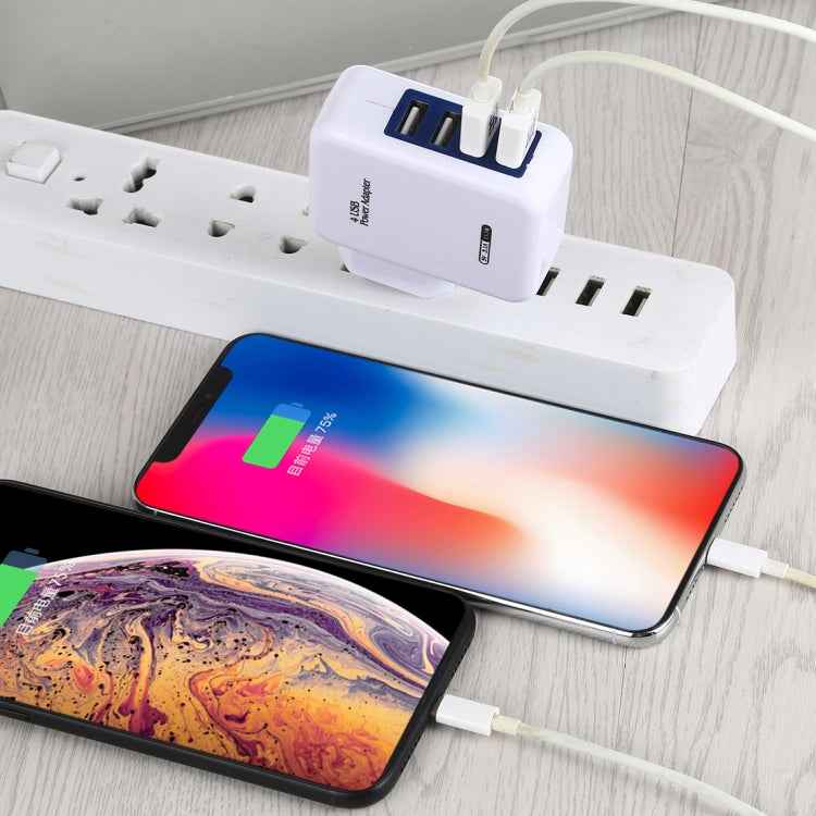 HT-CD03 15.5W 5V 3.1A 4-Port USB Wall Charger Travel Charger, EU Plug