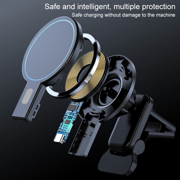K07 15W Max Output Magnetic Car Air Outlet Bracket Wireless Charger