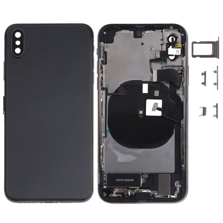 Battery Back Cover Assembly (with Side Keys & Speaker Ringer Buzzer & Motor & Camera Lens & Card Tray & Power Button + Volume Button + Charging Port + Signal Flex Cable & Wireless Charging Module) for iPhone XS, For iPhone XS (Full Assembly)�����������...
