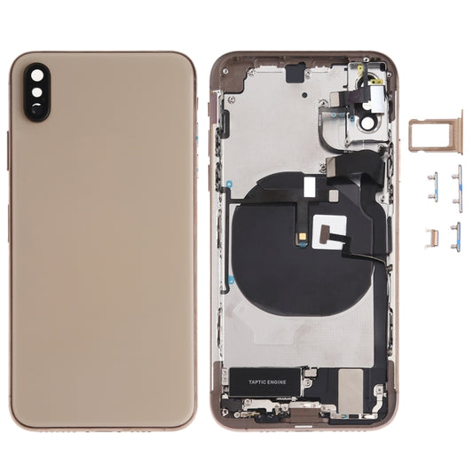 Battery Back Cover Assembly (with Side Keys & Speaker Ringer Buzzer & Motor & Camera Lens & Card Tray & Power Button + Volume Button + Charging Port + Signal Flex Cable & Wireless Charging Module) for iPhone XS, For iPhone XS (Full Assembly)�����������...
