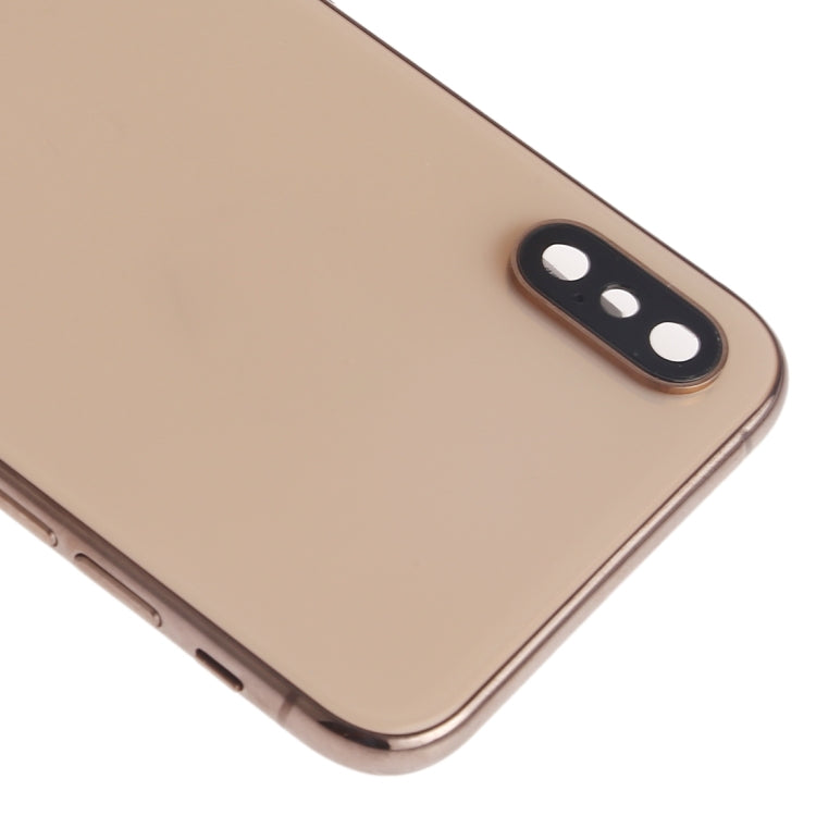 Battery Back Cover Assembly (with Side Keys & Speaker Ringer Buzzer & Motor & Camera Lens & Card Tray & Power Button + Volume Button + Charging Port + Signal Flex Cable & Wireless Charging Module) for iPhone XS, For iPhone XS (Full Assembly)�����������...