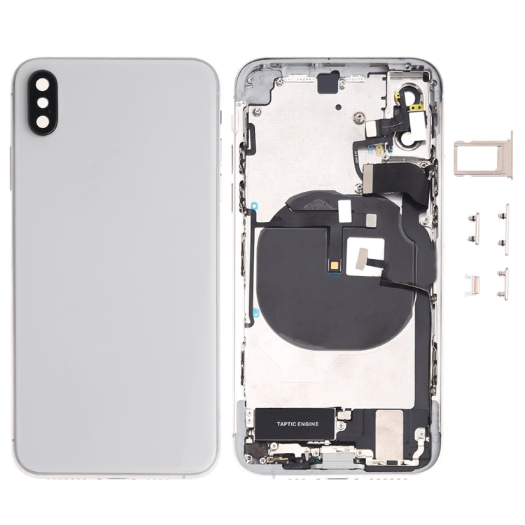 Battery Back Cover Assembly (with Side Keys & Speaker Ringer Buzzer & Motor & Camera Lens & Card Tray & Power Button + Volume Button + Charging Port + Signal Flex Cable & Wireless Charging Module) for iPhone XS, For iPhone XS (Full Assembly)�����������...