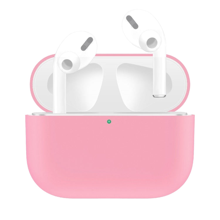 For AirPods Pro Solid Color Silicone Earphone Protective Case, Pink, Green, Grey, Watermelon Red, Light Purple, Red, Black, White, Yellow
