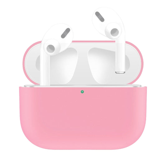 For AirPods Pro Solid Color Silicone Earphone Protective Case, Pink, Green, Grey, Watermelon Red, Light Purple, Red, Black, White, Yellow