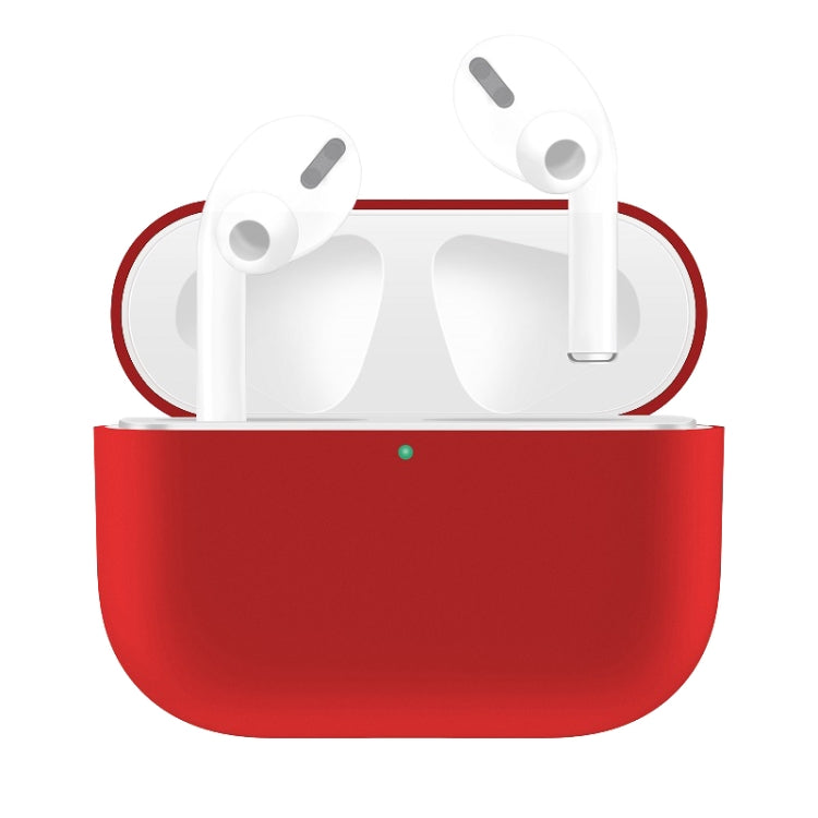 For AirPods Pro Solid Color Silicone Earphone Protective Case, Pink, Green, Grey, Watermelon Red, Light Purple, Red, Black, White, Yellow