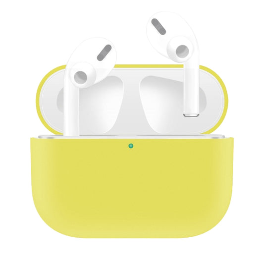 For AirPods Pro Solid Color Silicone Earphone Protective Case, Yellow, Pink, Grey, Light Purple, Black