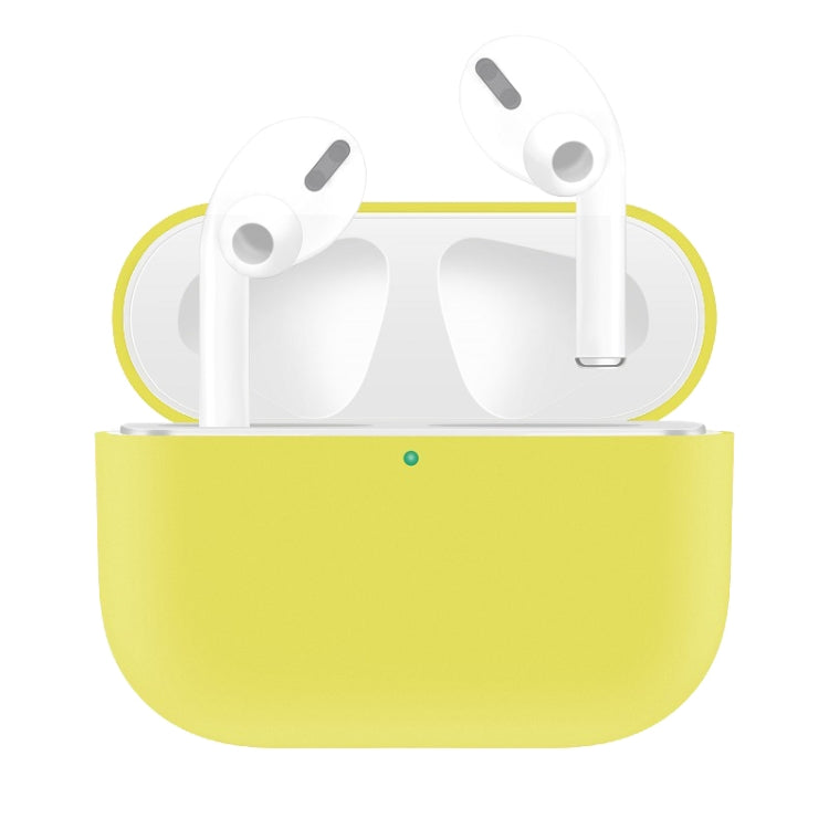 For AirPods Pro Solid Color Silicone Earphone Protective Case, Grey, Light Purple, Black, Yellow, Pink