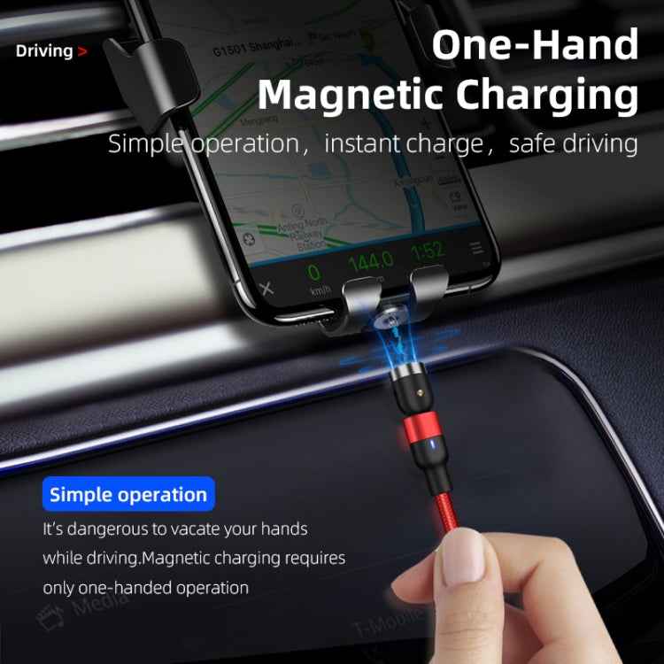 2m 2A Output USB to 8 Pin Nylon Braided Rotate Magnetic Charging Cable