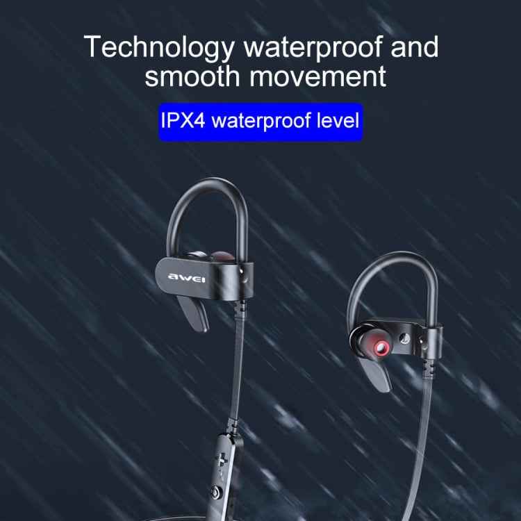 awei WT50 IPX4 Waterproof Ear-mounted Wireless Bluetooth Earphone with Microphone