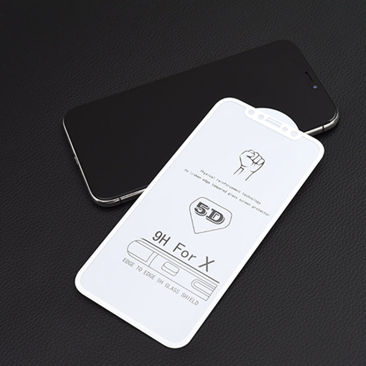 For iPhone X / XS / 11 Pro 9H 5D Full Glue Full Screen Tempered Glass Film, For iPhone X / XS (1 PC)