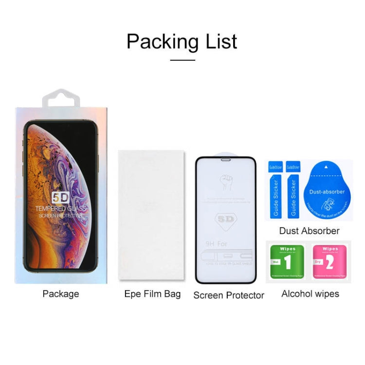 For iPhone X / XS / 11 Pro 9H 5D Full Glue Full Screen Tempered Glass Film, For iPhone X / XS (1 PC)