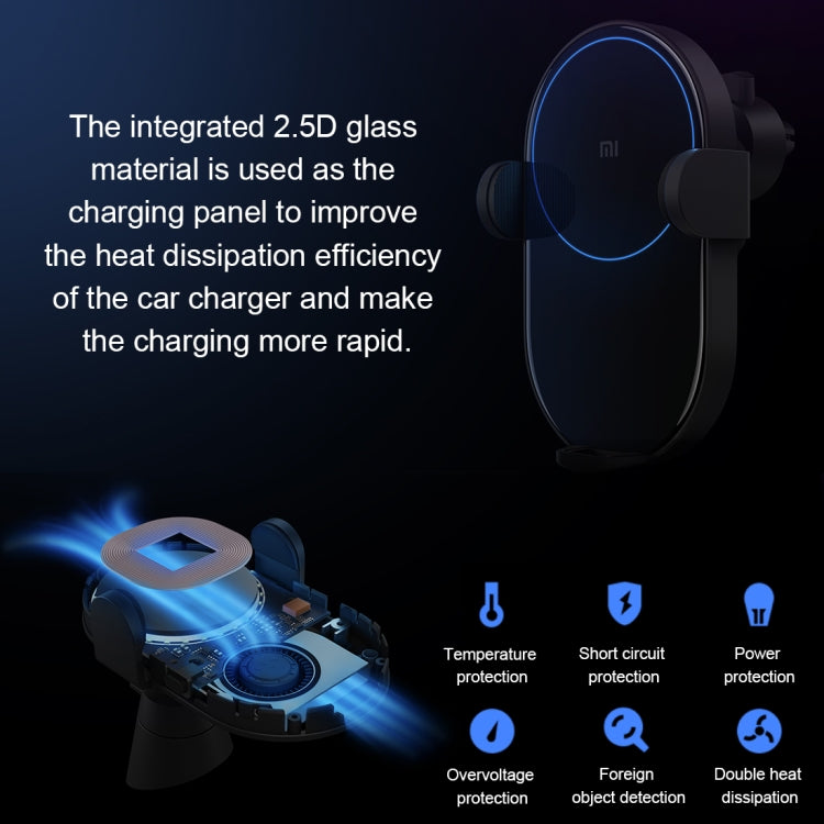Original Xiaomi 20W Car Mount Qi Standard Wireless Charger, Xiaomi  20W (Black)