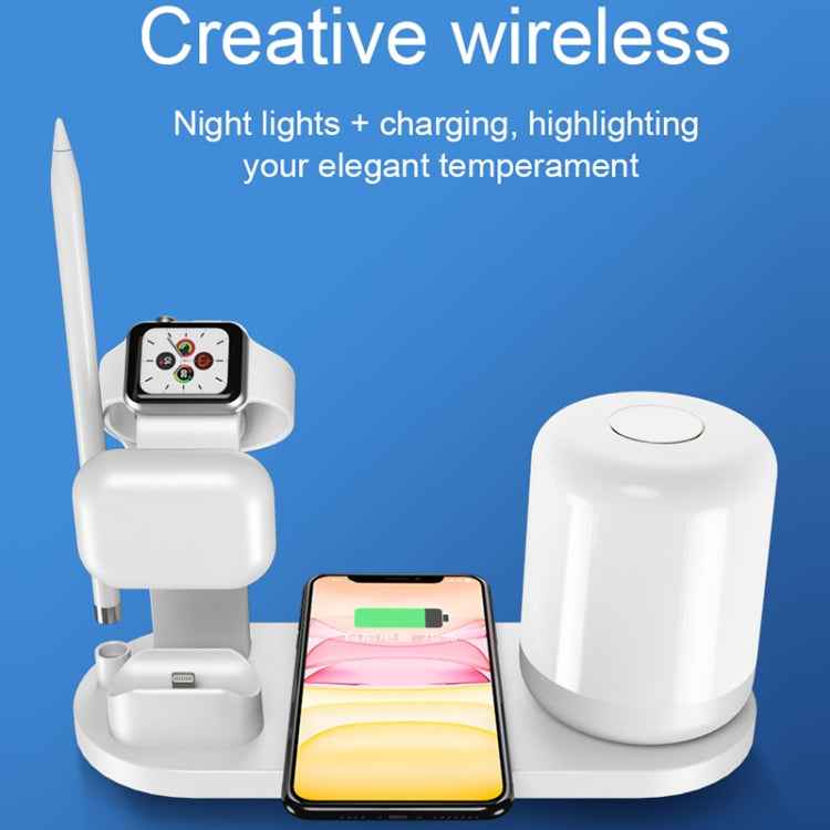 WS6 10W 2 USB Ports + USB-C / Type-C Port Multi-function Desk Lamp + Qi Wireless Charging Charger