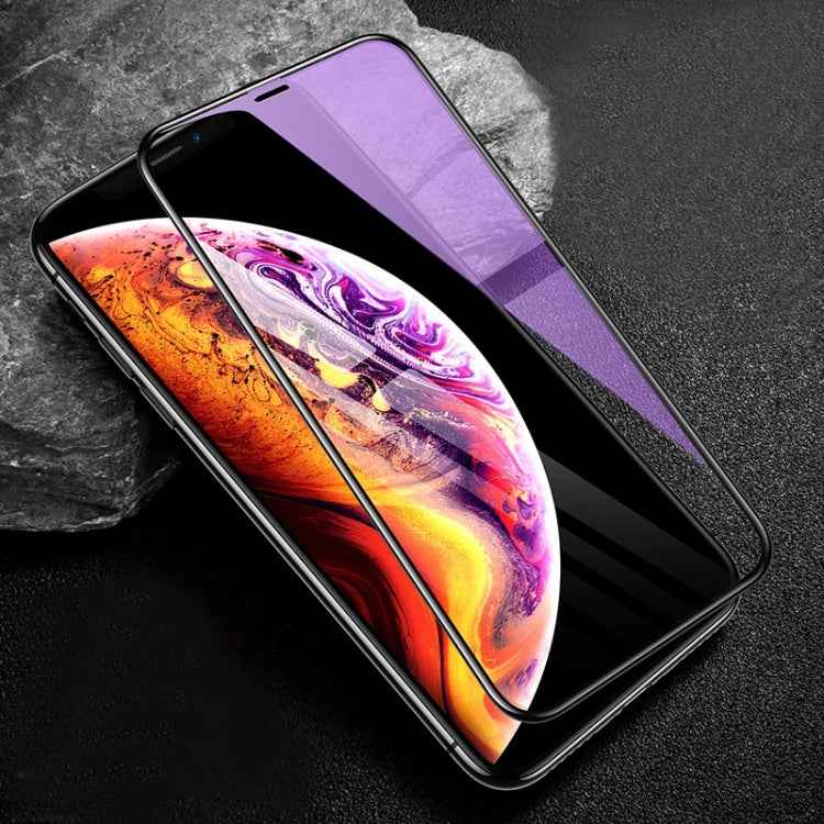 For iPhone 11 Pro / XS / X mocolo 0.33mm 9H 3D Round Edge Anti Blue-ray Tempered Glass Film