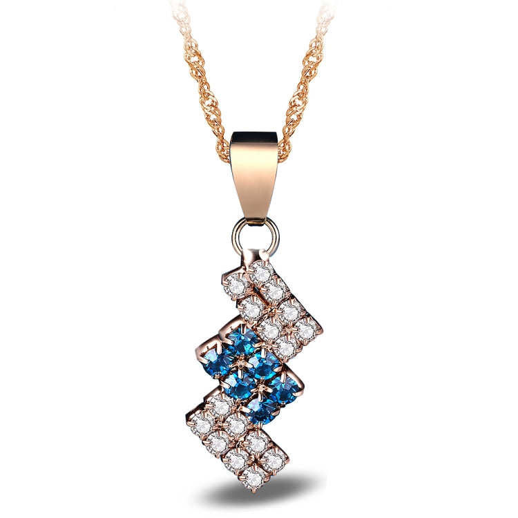 18k Gold Plated Irregular Geometry Crystal Pendant Necklace For Female, 43*13 mm