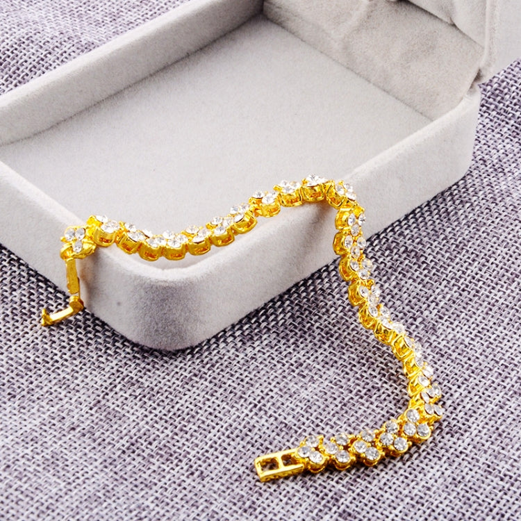 Glamorous Female Crystal Bracelet with Artificial Diamond Inlaid for Wedding, Engagement, Mother`s Day And Birthday Gift, Diameter: 5.25 cm, Perimeter:16.5 cm, Silver, Gold, Rose Gold
