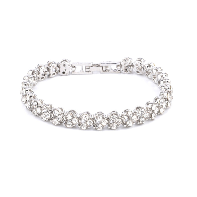 Glamorous Female Crystal Bracelet with Artificial Diamond Inlaid for Wedding, Engagement, Mother`s Day And Birthday Gift, Diameter: 5.25 cm, Perimeter:16.5 cm, Silver, Gold, Rose Gold