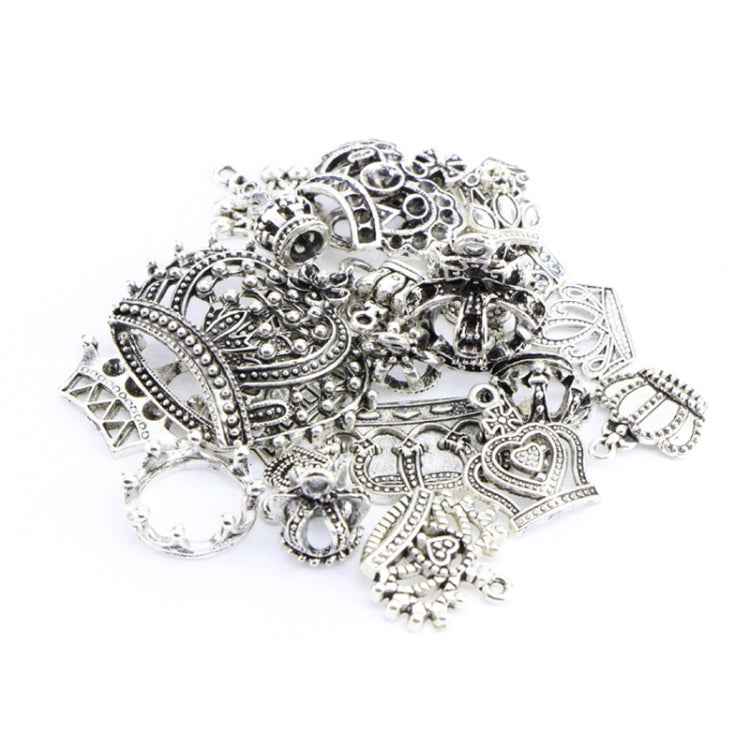 25 in 1 Tibetan Silver Bracelet Accessories Exquisite Crown Pendant Set