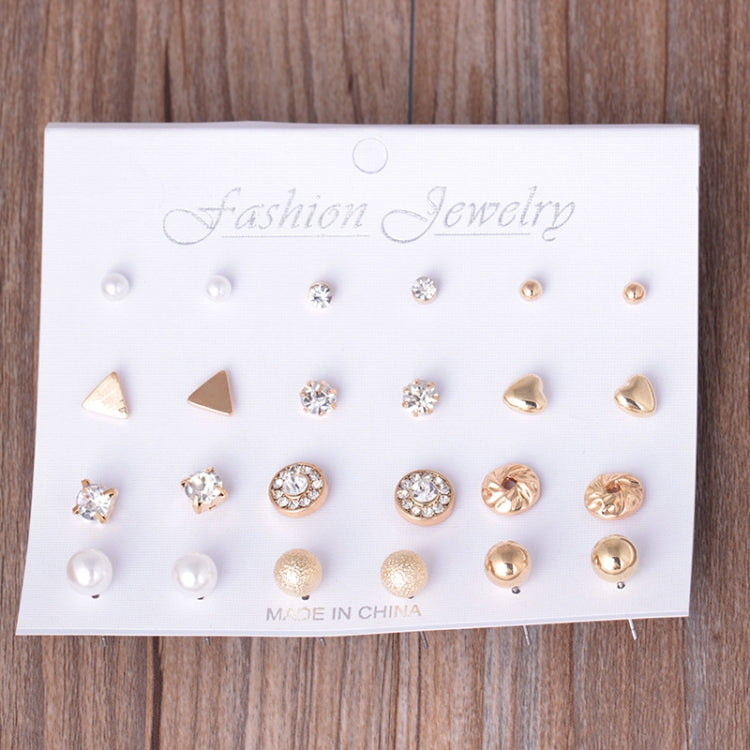 12 Pair Sets Assorted Multiple Stud Earings Jewelry Set With Card For Women And Girls(Silver)