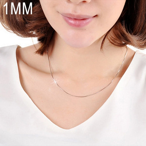1MM Personality Fashion Silver Plated Snake Bone Chain(Silver length:20 inch)