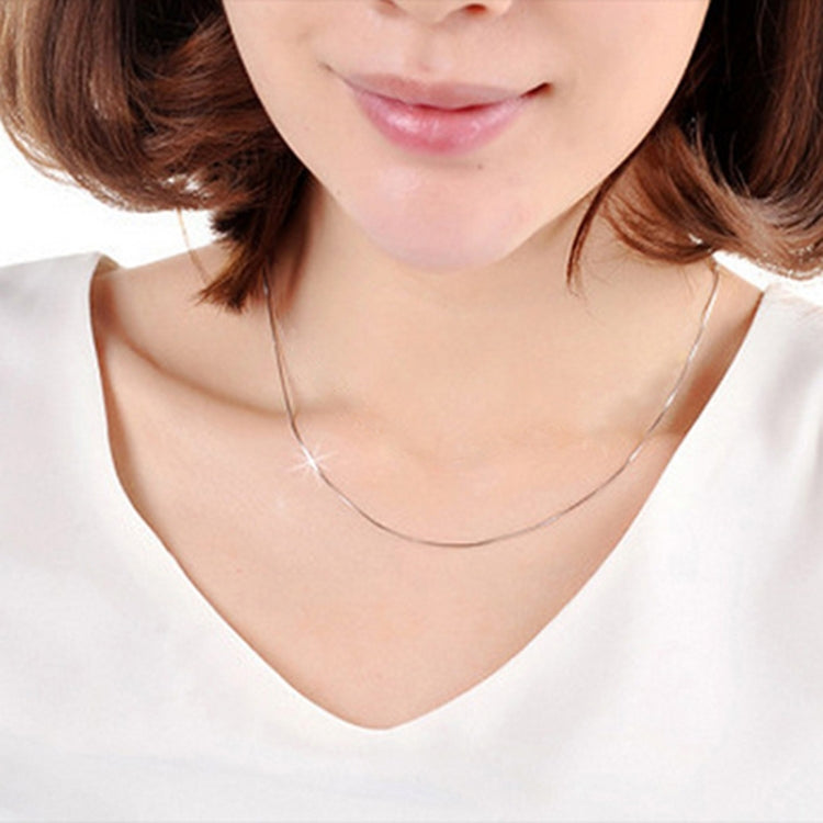 1MM Personality Fashion Silver Plated Snake Bone Chain(Silver length:38 inch)