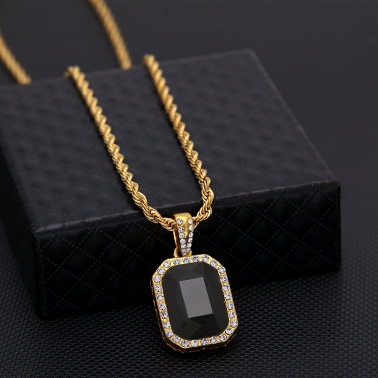 Hip Hop Mini Rhinestone Colorful Pendant Twist Gold Chain Necklace for Men