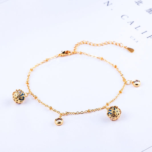 Fashion Lady Beaded Zircon Adjustable All-match Bracelet Bride Wedding Gold-plated Bracelet(Gold)