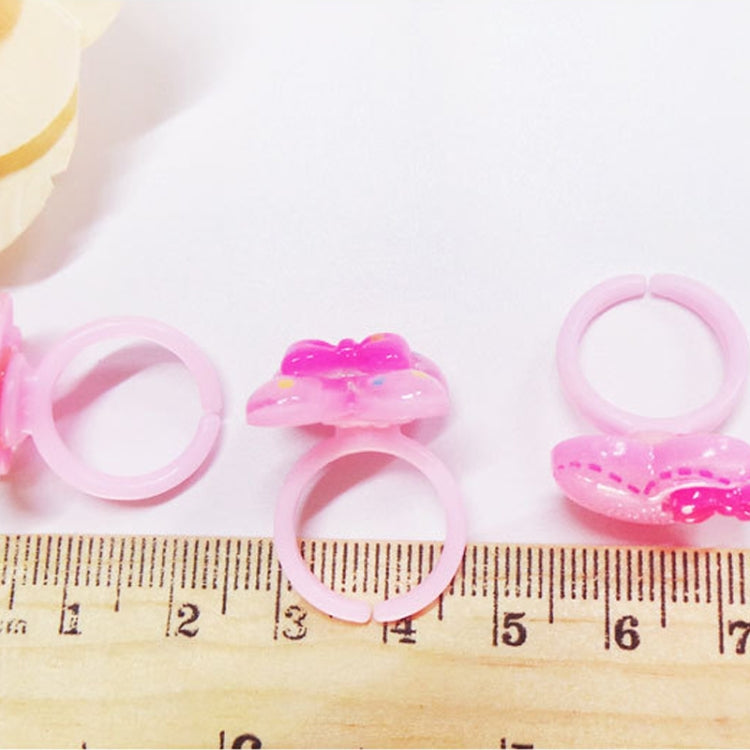 100 PCS Children Cute Cartoon Resin Flower Animal Heart Bow-knot Ring, Smooth Surface