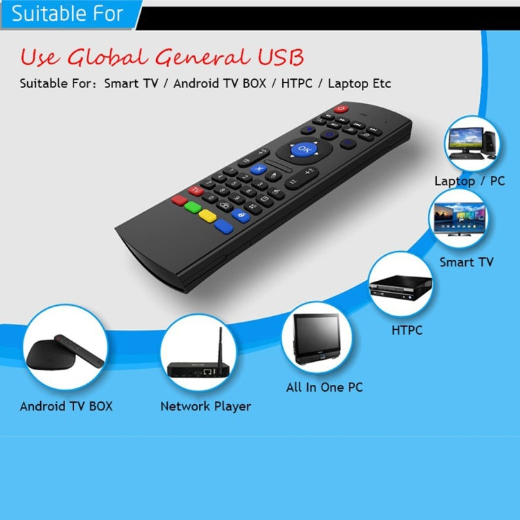 MX3-M Air Mouse Wireless 2.4G Remote Control Keyboard with Microphone for Android TV Box / Mini PC