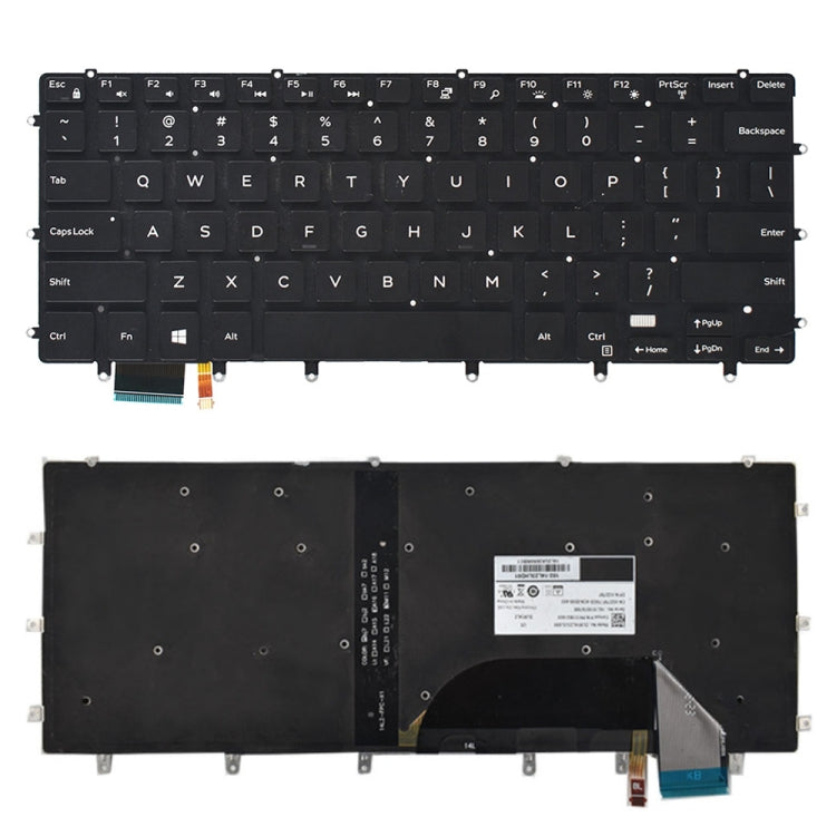 US Keyboard with Backlight for Dell xps 15 9550 9560, For Dell XPS 15 (US) - BSPART