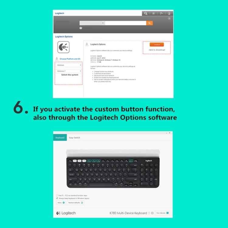 Logitech K780 Multi-device Bluetooth + Unifying Dual Mode Wireless Keyboard with Stand