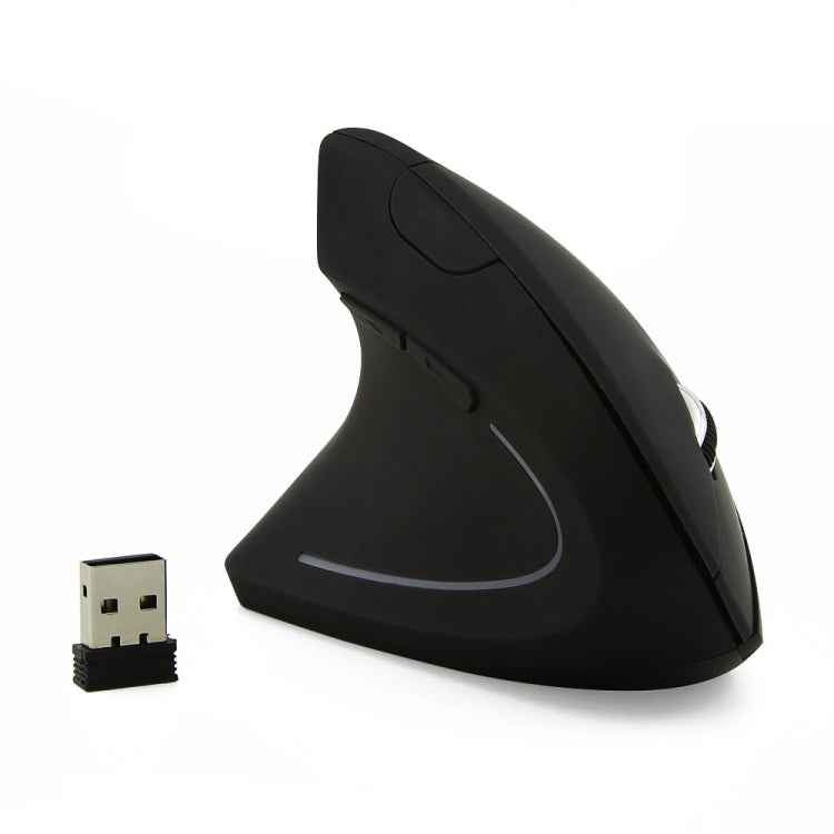 CM0093 Battery Version 2.4GHz Three-button Wireless Optical Mouse Vertical Mouse for Left-hand, Resolution: 1000DPI / 1200DPI / 1600DPI