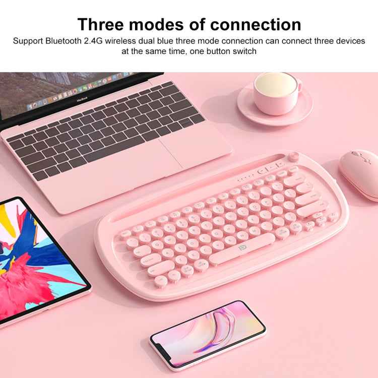 FOETOR K520t Mini Three Modes Wireless Bluetooth Keyboard