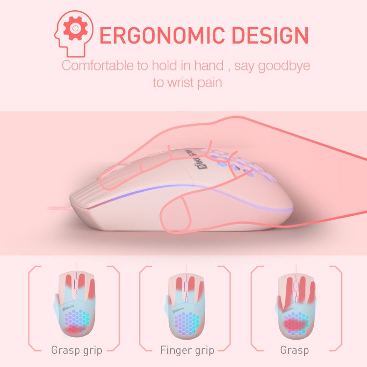 MKESPN SXS-838 Type-C Interface RGB Hollow Wired Mouse, Type-C