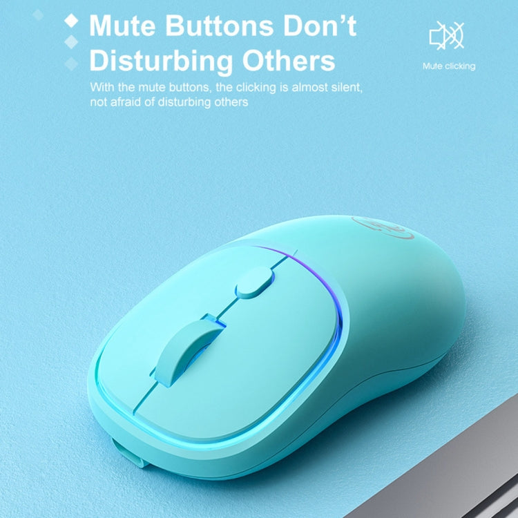 iMICE W-618 Rechargeable 4 Buttons 1600 DPI 2.4GHz Bluetooth Silent Wireless Mouse for Computer PC Laptop, W-618 2.4GHz & Bluetooth