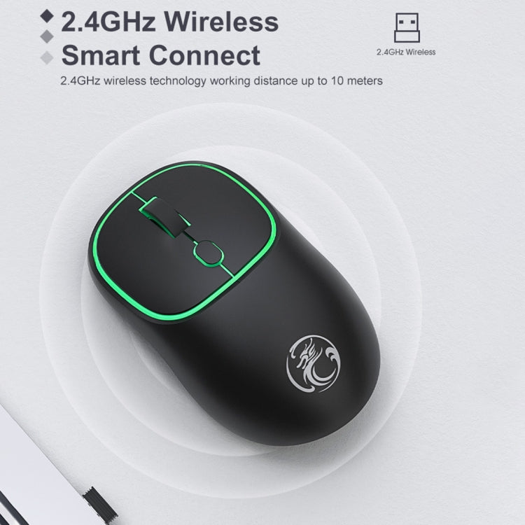 iMICE W-618 Rechargeable 4 Buttons 1600 DPI 2.4GHz Bluetooth Silent Wireless Mouse for Computer PC Laptop, W-618 2.4GHz & Bluetooth