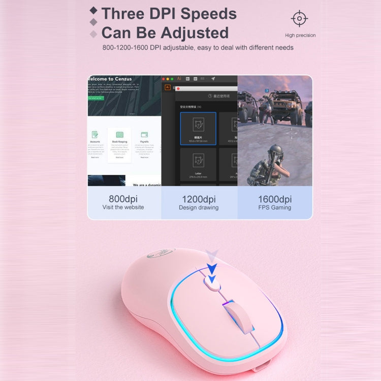 iMICE W-618 Rechargeable 4 Buttons 1600 DPI 2.4GHz Bluetooth Silent Wireless Mouse for Computer PC Laptop, W-618 2.4GHz & Bluetooth